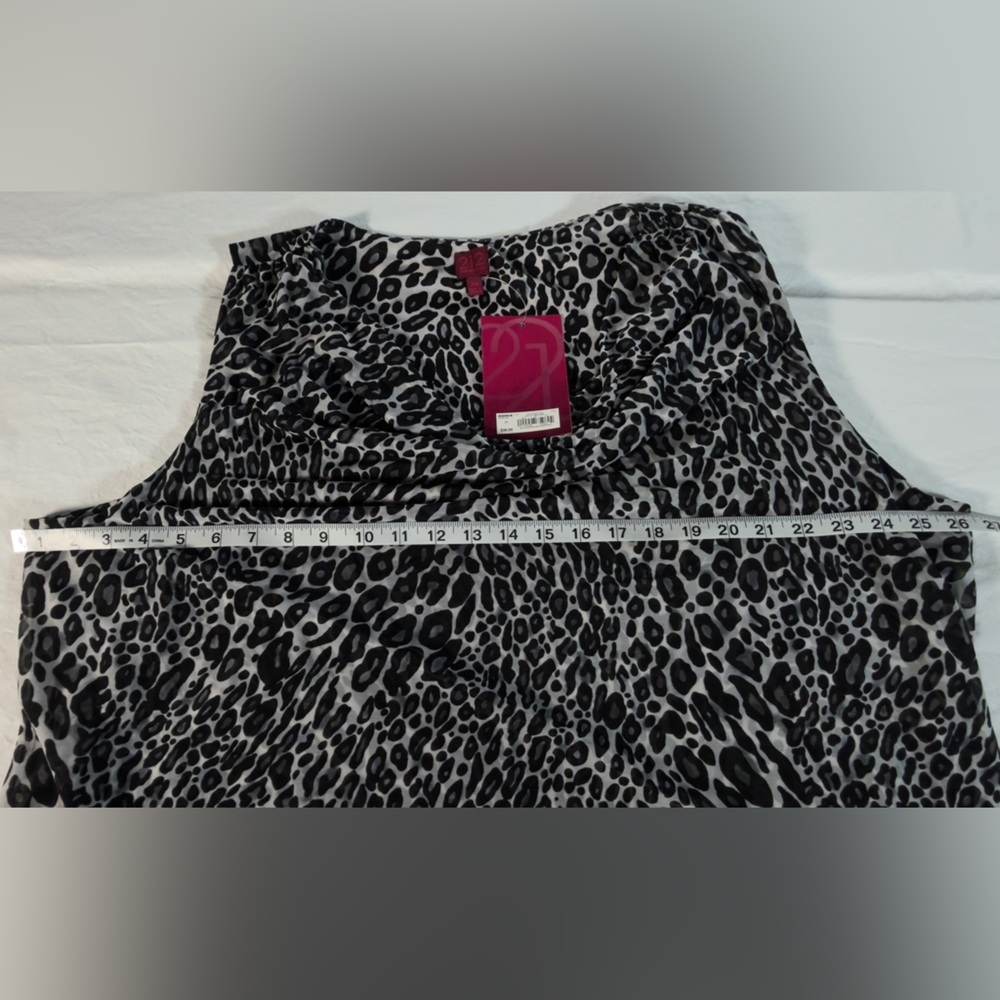 NWT 212 Kohl's Black & White Leopard Print Sleeveless Tank.  2x - Picture 2 of 4